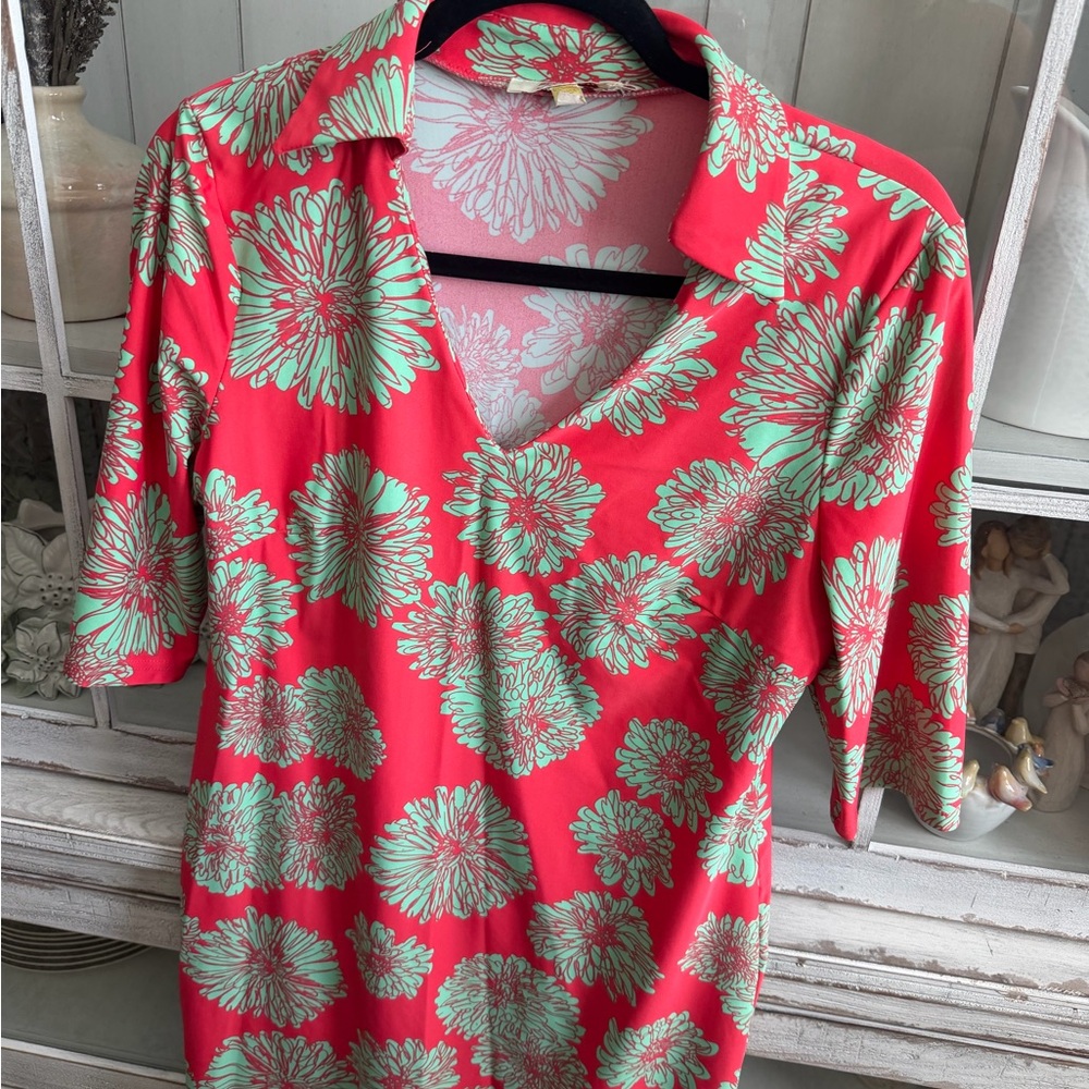 Floral Red and Green Women's dress